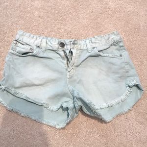 Free people Teal Jean shorts